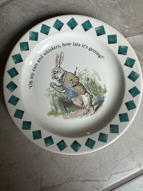 Alice in Wonderland Poole Pottery nursery plate Mad Hatters Tea Party vintage